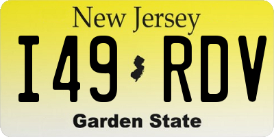 NJ license plate I49RDV