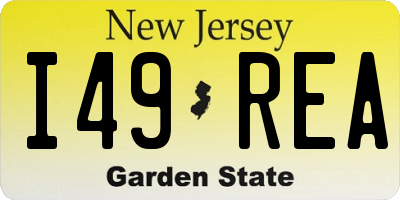 NJ license plate I49REA