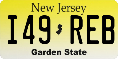 NJ license plate I49REB