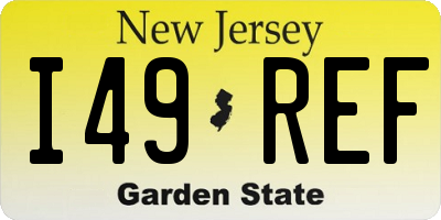 NJ license plate I49REF