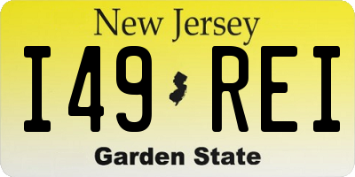 NJ license plate I49REI