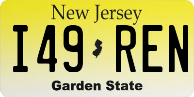 NJ license plate I49REN