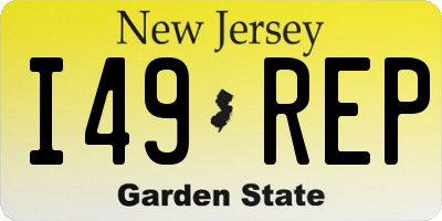 NJ license plate I49REP
