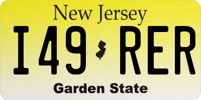 NJ license plate I49RER
