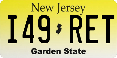 NJ license plate I49RET