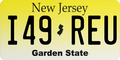NJ license plate I49REU
