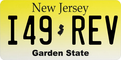 NJ license plate I49REV