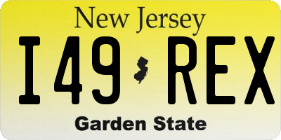 NJ license plate I49REX