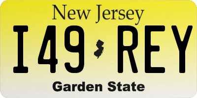 NJ license plate I49REY