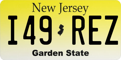 NJ license plate I49REZ