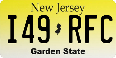 NJ license plate I49RFC