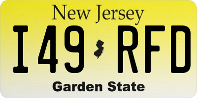 NJ license plate I49RFD