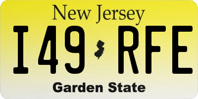 NJ license plate I49RFE