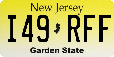 NJ license plate I49RFF