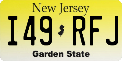 NJ license plate I49RFJ