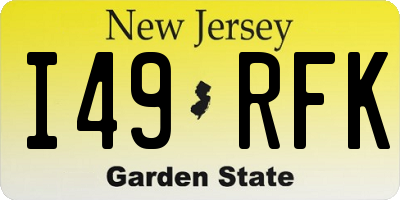 NJ license plate I49RFK