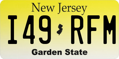 NJ license plate I49RFM