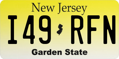 NJ license plate I49RFN