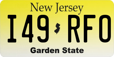 NJ license plate I49RFO