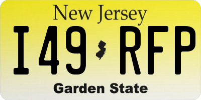 NJ license plate I49RFP
