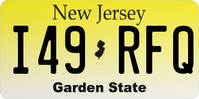 NJ license plate I49RFQ