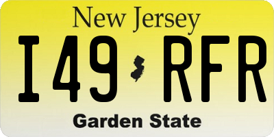 NJ license plate I49RFR