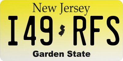 NJ license plate I49RFS