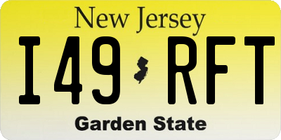 NJ license plate I49RFT