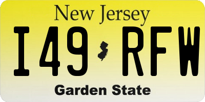 NJ license plate I49RFW