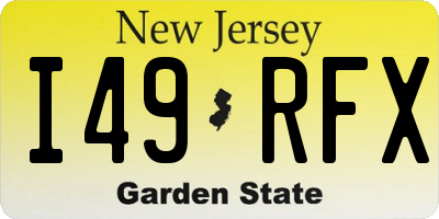 NJ license plate I49RFX