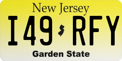NJ license plate I49RFY
