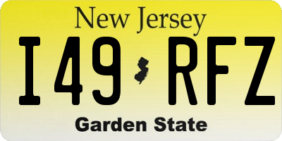 NJ license plate I49RFZ