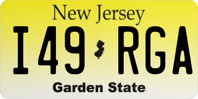 NJ license plate I49RGA