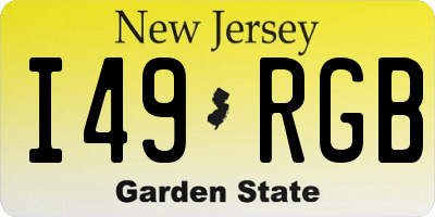 NJ license plate I49RGB