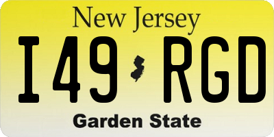 NJ license plate I49RGD