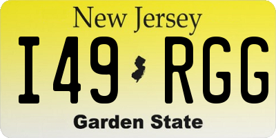 NJ license plate I49RGG