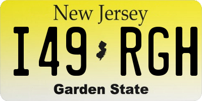 NJ license plate I49RGH