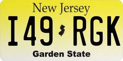NJ license plate I49RGK
