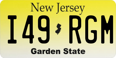 NJ license plate I49RGM