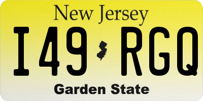 NJ license plate I49RGQ