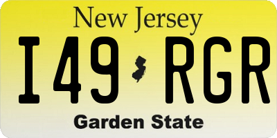 NJ license plate I49RGR
