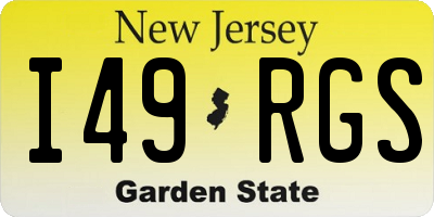 NJ license plate I49RGS