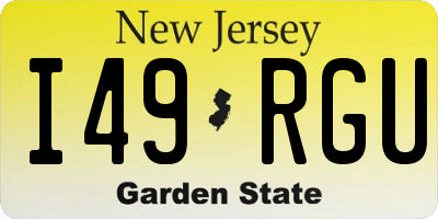 NJ license plate I49RGU