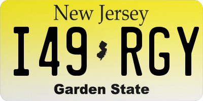 NJ license plate I49RGY