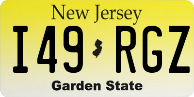 NJ license plate I49RGZ