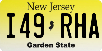 NJ license plate I49RHA