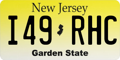NJ license plate I49RHC