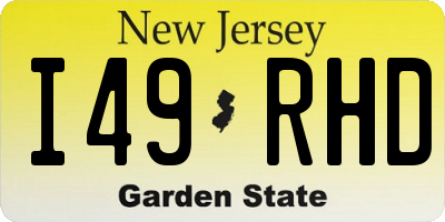 NJ license plate I49RHD