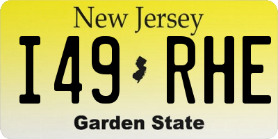 NJ license plate I49RHE