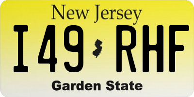 NJ license plate I49RHF